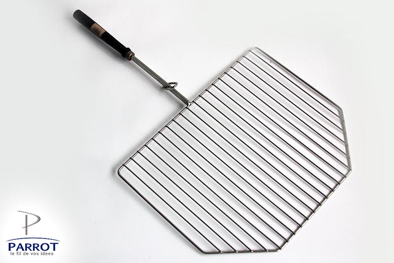 Grill with wood handle barbecue